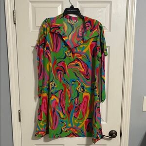Colorful Abstract Short Sleeve Dress